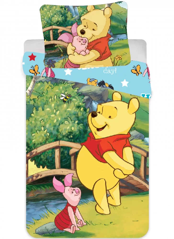 Disney Winnie The Pooh dekbedovertrek poohbeer en knorretje 90 x 140 cm - Roze - 90 x 140 cm - 100% katoen