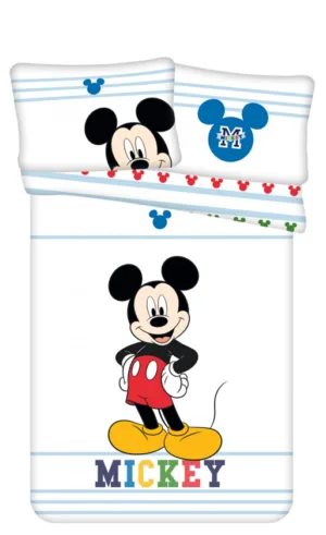 Disney Mickey Mouse dekbedovertrek Mickey Mouse Smile 100 x 135 cm wit - Wit - 100 x 135 cm - 100% katoen