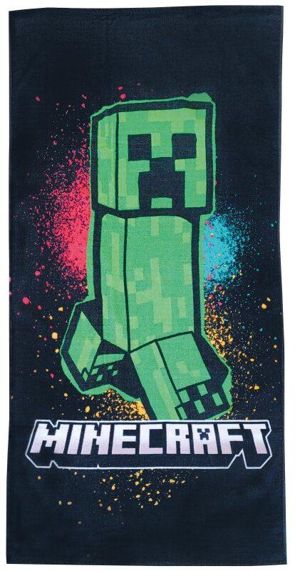 Minecraft handdoek 70x 140cm zwart