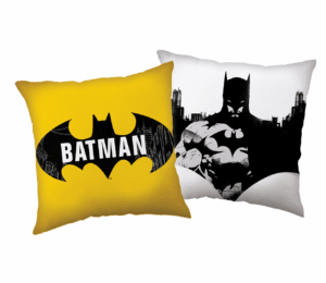Batman sierkussen 40x40 cm - Zwart/Geel - 40 x 40 cm - 100% Velboa - foto 1