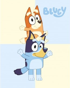 Bluey fleece deken 130 x 170 cm - Blauw, Geel - 130 x 170 cm - 100% Polyester