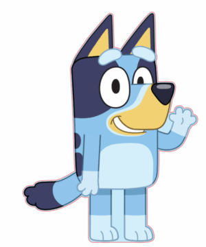 Bluey sierkussen 'zwaaien' 35 x 27 cm - Blauw - 35 x 27 cm
