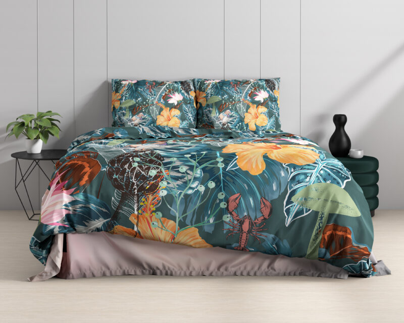 Calanthe Groen - Dreamhouse bed 240 x 220 cm van Katoen satijn