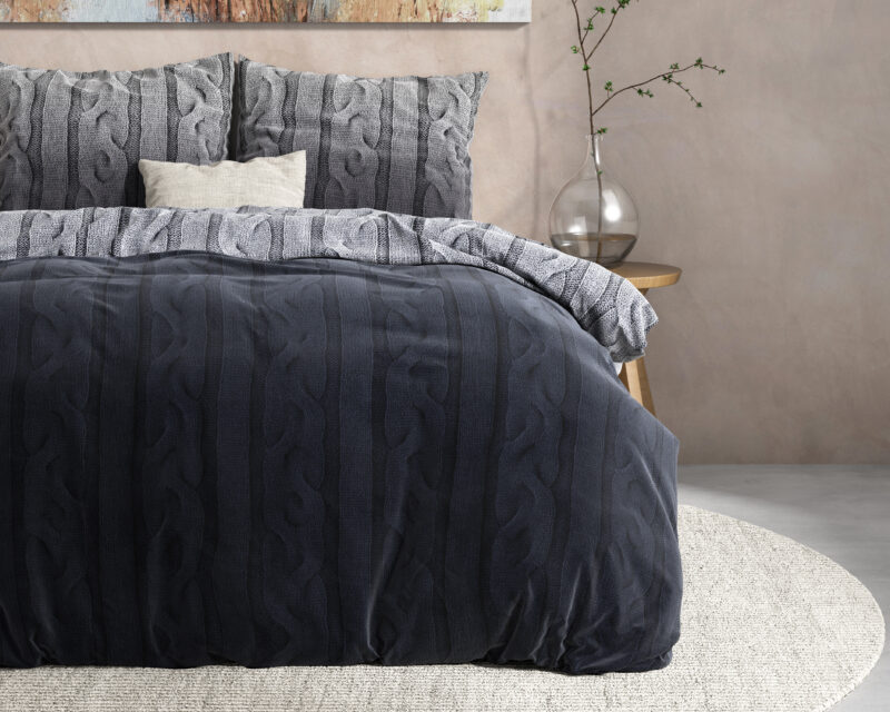 DH Flanel Dante Antraciet 200 x 220
