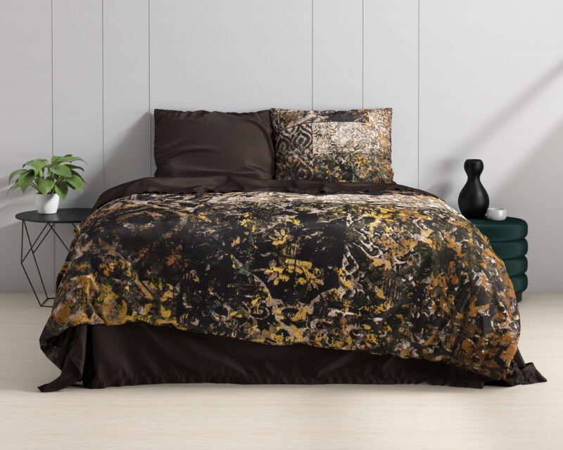 Granite Black - Dreamhouse bed 200 x 220 cm van Katoen satijn