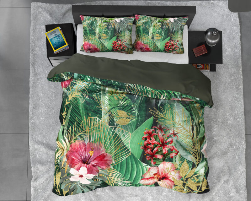Mentha Groen - Dreamhouse bed 200 x 220 cm van Katoen satijn