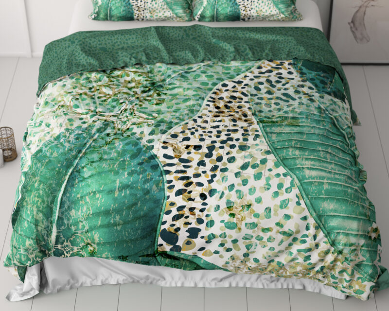 Morena Groen - Dreamhouse bed 240 x 220 cm van Katoen satijn