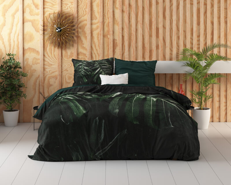 Dreamhouse bed 200 x 220 cm van Katoen satijn - Groen