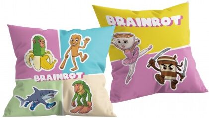 Italiaanse Brainrot sierkussen - Multicolor - 40 x 40 cm - 100% Polyester