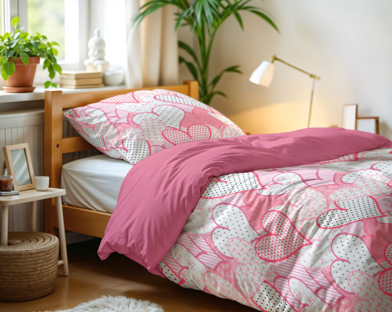Bed 140 x 200/220 cm van Little Monster, Roze