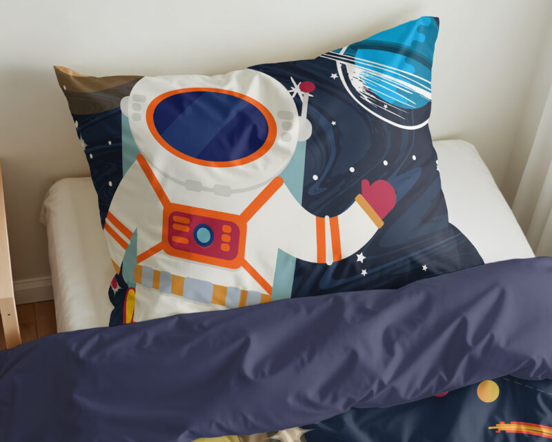 Little Monster bed 140 x 200/220 cm van Microvezel - Blauw