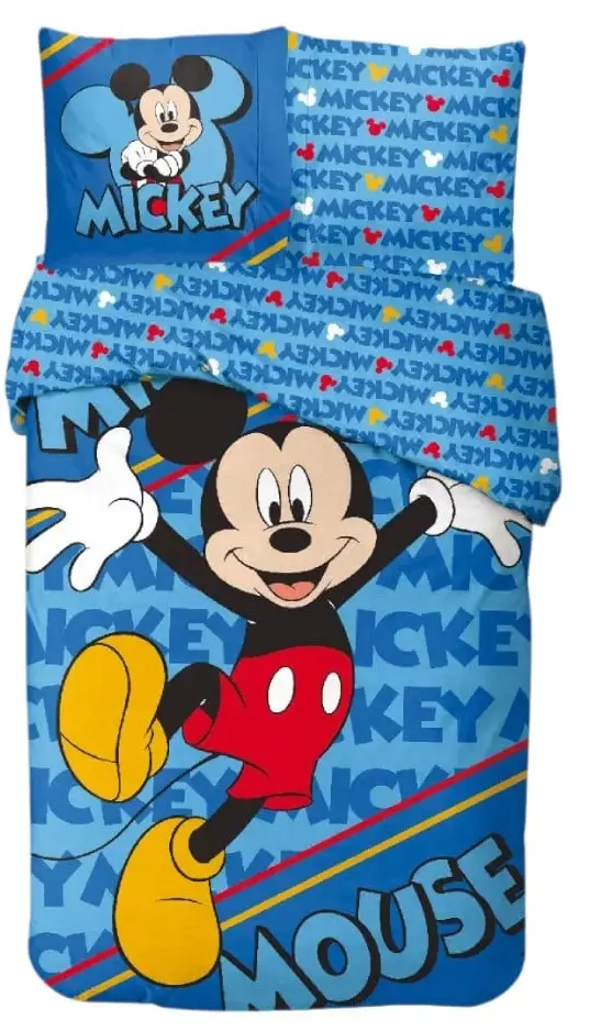 Disney Mickey Mouse dekbedovertrek blauw Eenpersoons - Multicolor - 140 x 200 cm - 100% katoen
