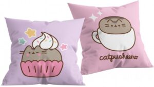 Pusheen sierkussen 40 x 40 cm - Paars, Roze - 40 x 40 cm - 100% Polyester