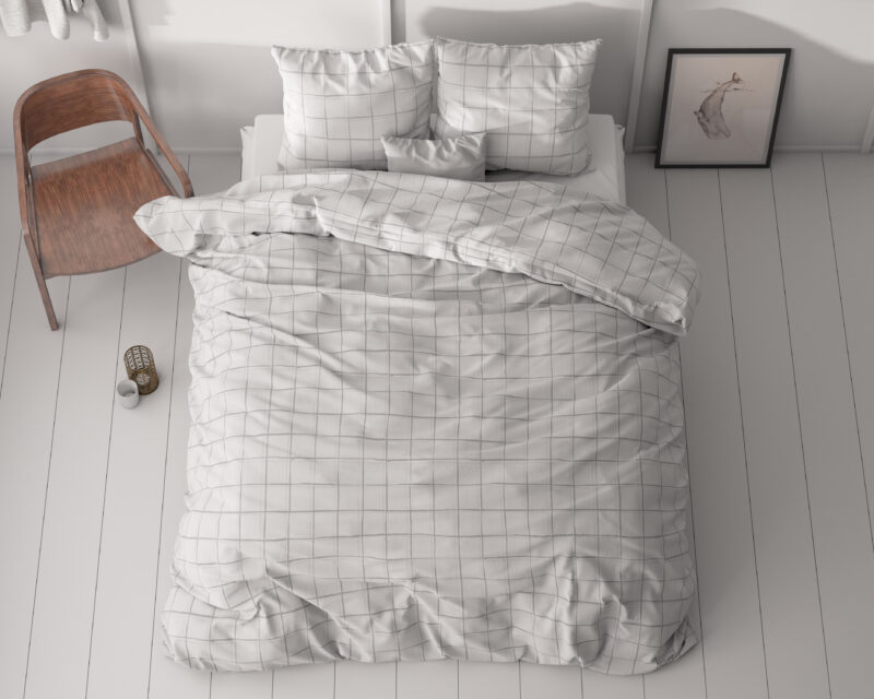 Sleeptime Check it Grijs 240 x 220 cm