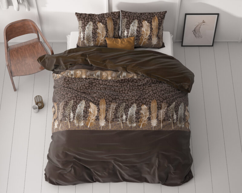 Chocolate feathers Bruin 200 x 200/220 Sleeptime