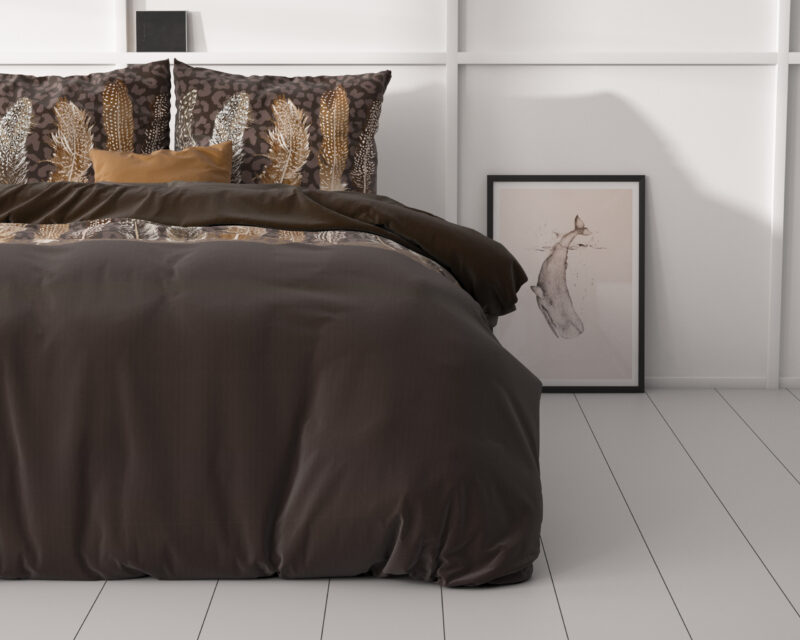 Sleeptime Chocolate feathers Bruin 200 x 200/220 cm