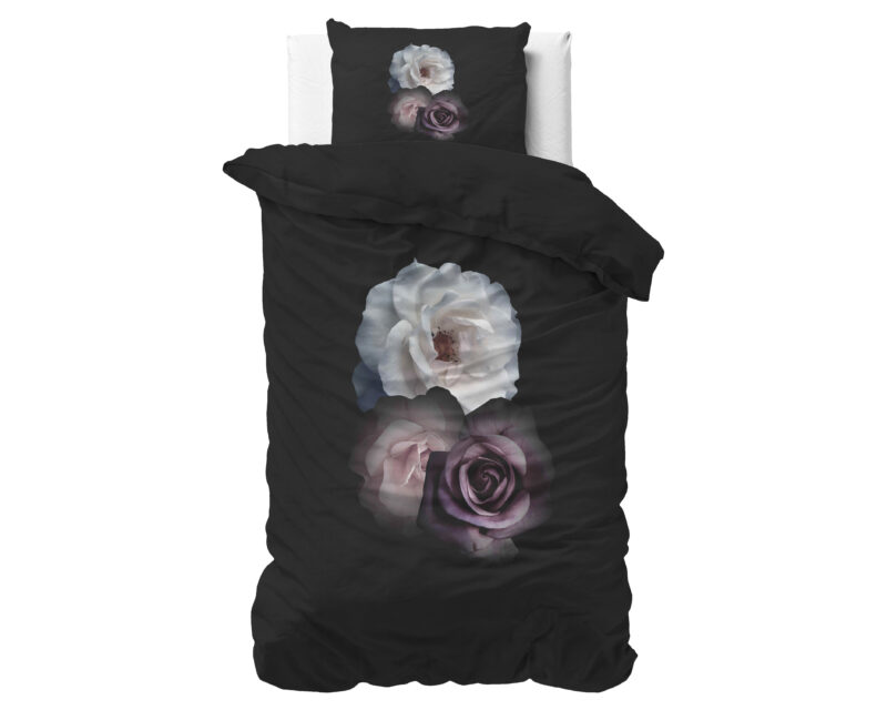 Sleeptime Deep Flowers Zwart 140 x 200/220 cm