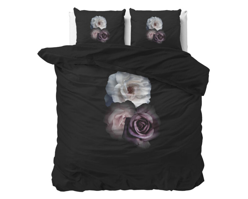 Sleeptime Deep Flowers Zwart 200 x 200/220 cm
