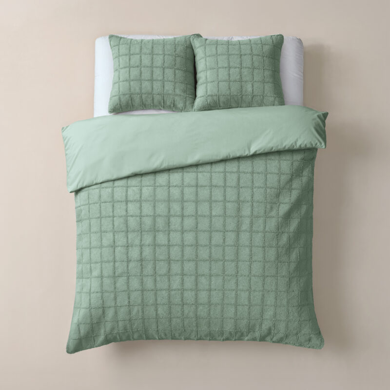 Sleeptime Faux Fur Check Donker Groen 240x200/220 cm