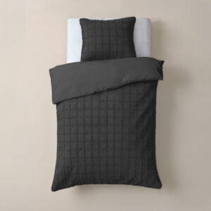 Sleeptime Faux Fur Check Zwart 140x200/220