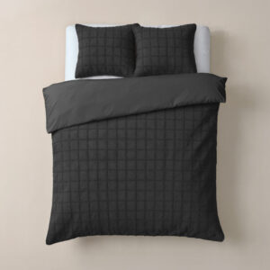 Sleeptime Faux Fur Check Zwart 240x200/220