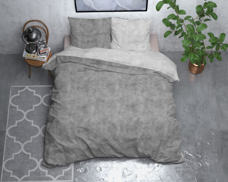Flanel Washed Cotton Grijs 140 x 200/220 Sleeptime