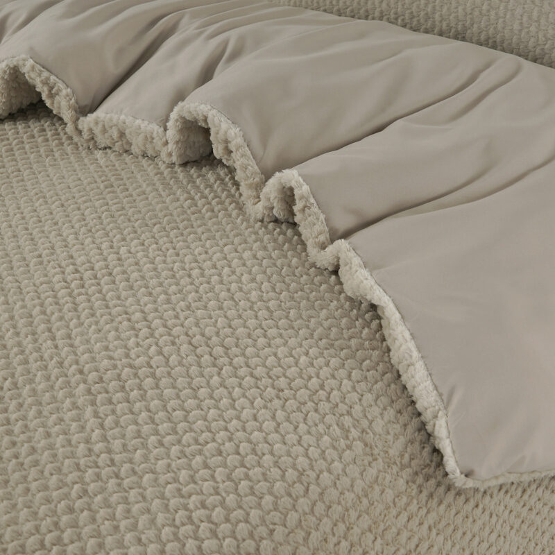 Sleeptime Fur Teddy Taupe 140 x 220
