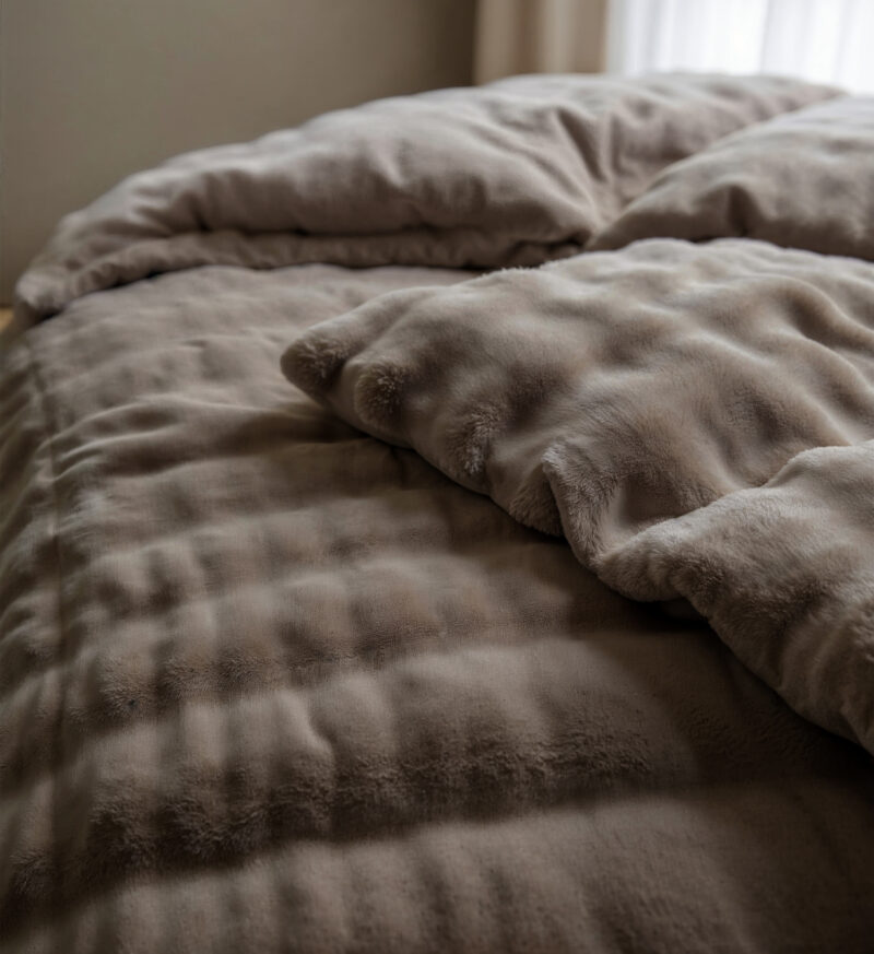 Sleeptime Pompom Taupe 240 x 220 cm