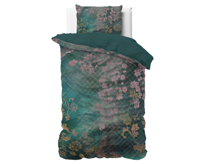 Sleeptime Raddison Flower Groen 140 x 200/220 cm