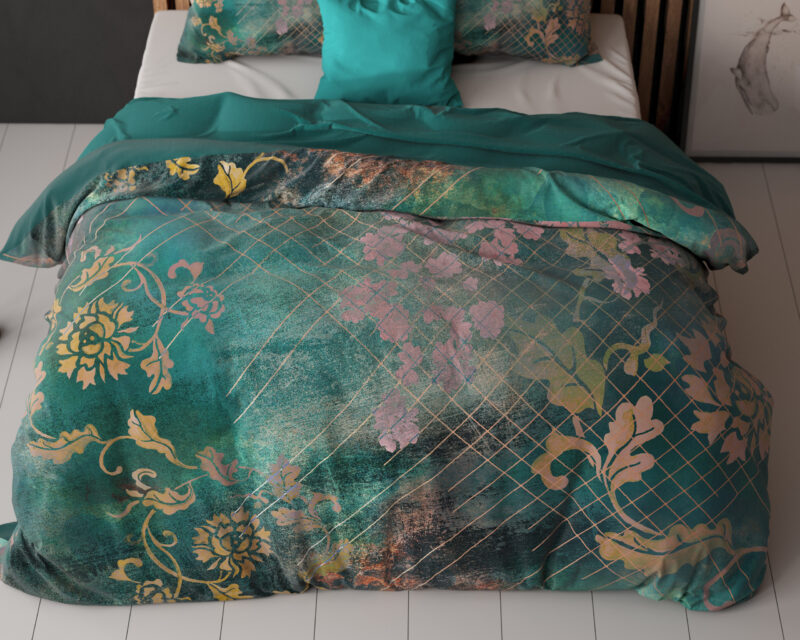 Raddison Flower Groen - Sleeptime bed 200 x 220 cm van Microvezel