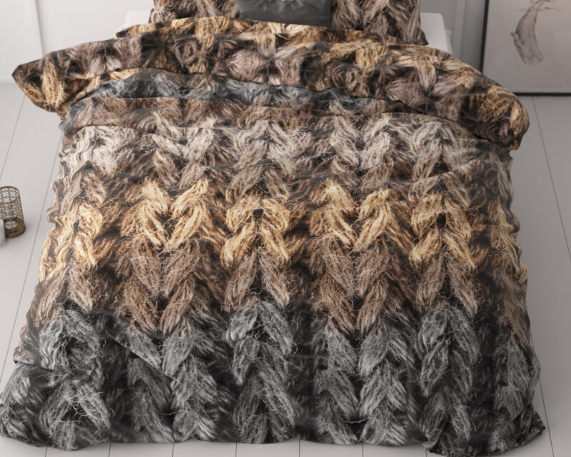 Trendy knits Bruin - Sleeptime bed 200 x 220 cm van Microvezel