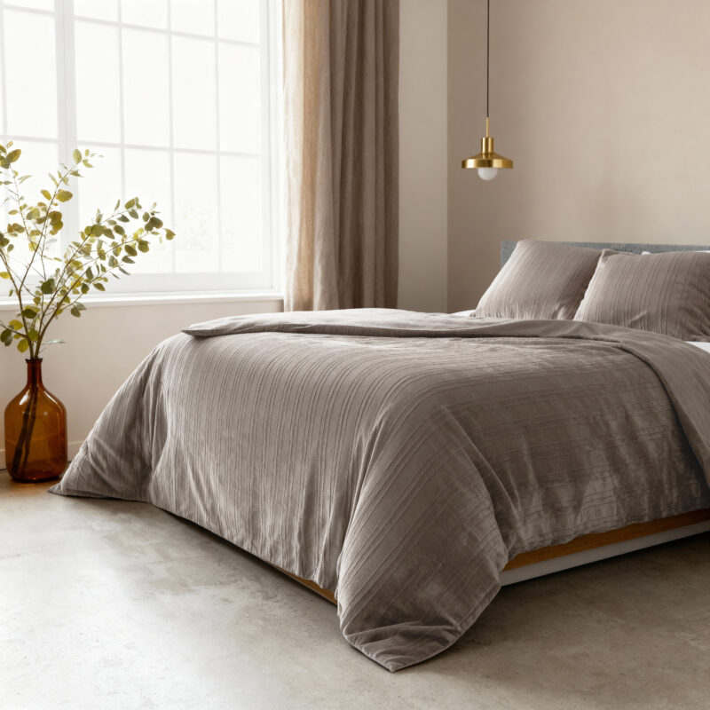Sleeptime Velvet Lining Taupe/Grijs 140 x 200/220 cm