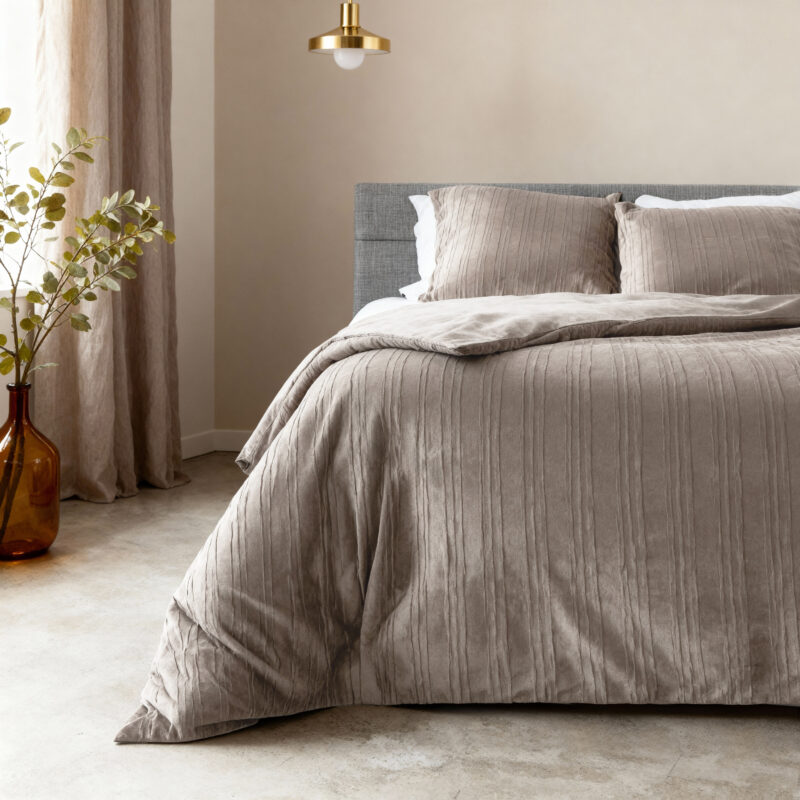 Sleeptime Velvet Lining Taupe/Grijs 140 x 220