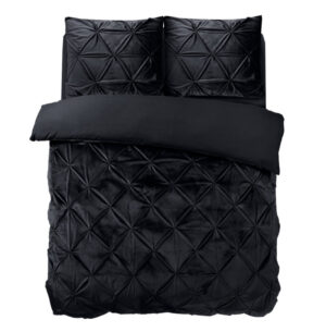 Sleeptime Velvet Pintuck Zwart 200 x 200/220
