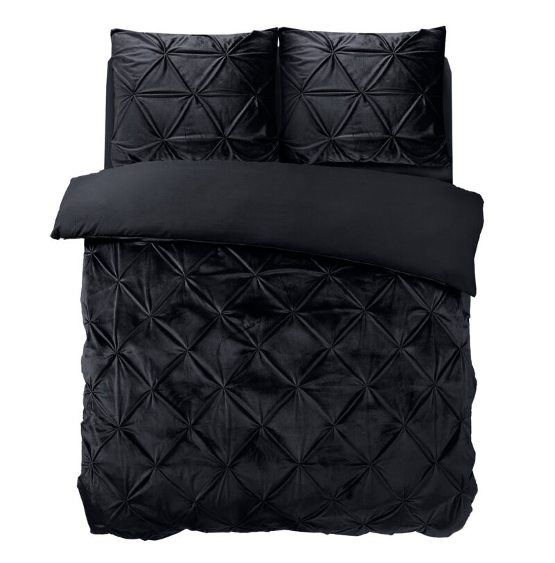 Sleeptime Velvet Pintuck Zwart 200 x 200/220 cm
