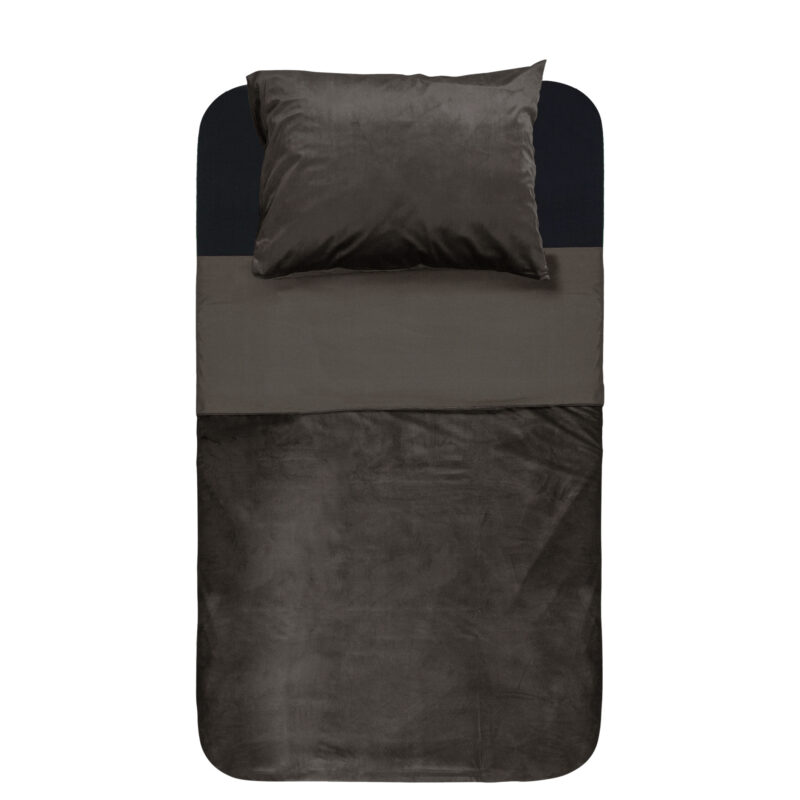 Sleeptime Velvet Piping Deep Taupe 140 x 220 cm