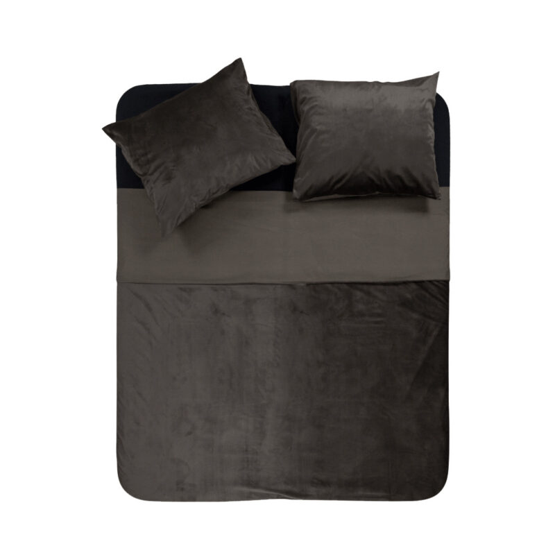 Sleeptime Velvet Piping Deep Taupe 200 x 220 cm