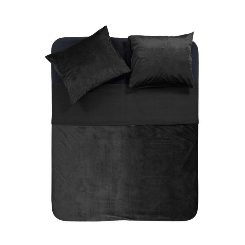 Sleeptime Velvet Piping Zwart 200 x 220 cm