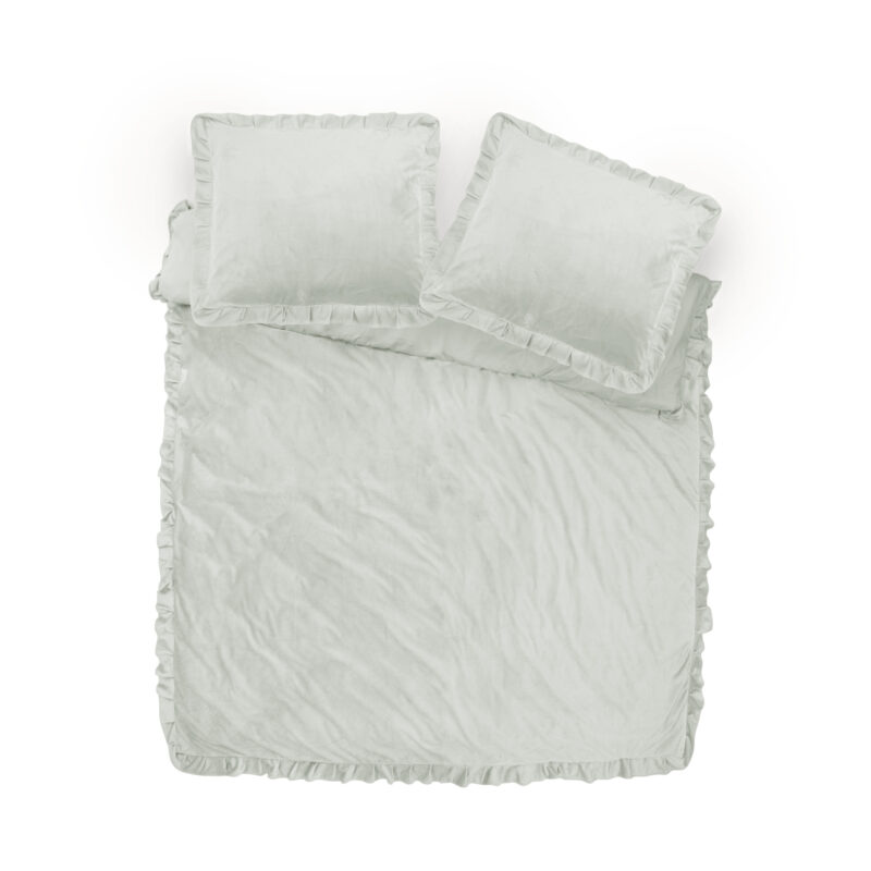Sleeptime Velvet Ruffles Cappuccino Wit 200 x 220 cm
