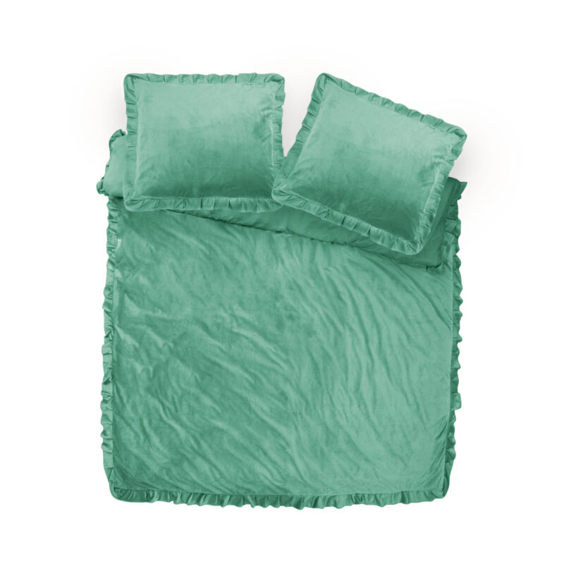 Sleeptime Velvet Ruffles Granite Green 200 x 220 cm