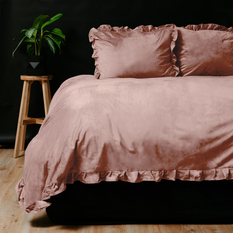 Sleeptime Velvet Ruffles Oud Roze 240 x 220 cm