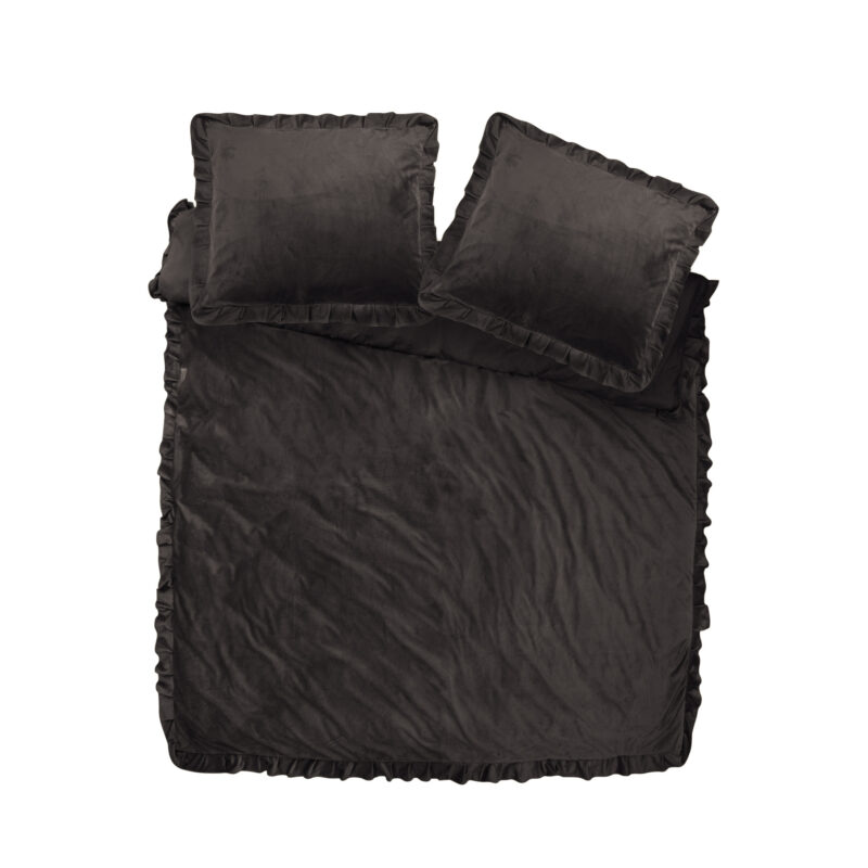 Sleeptime Velvet Ruffles Zwart 140 x 220 cm