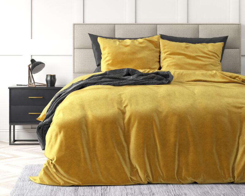 Velvet Uni Dekbedovertrek Goud 140 x 220 Sleeptime