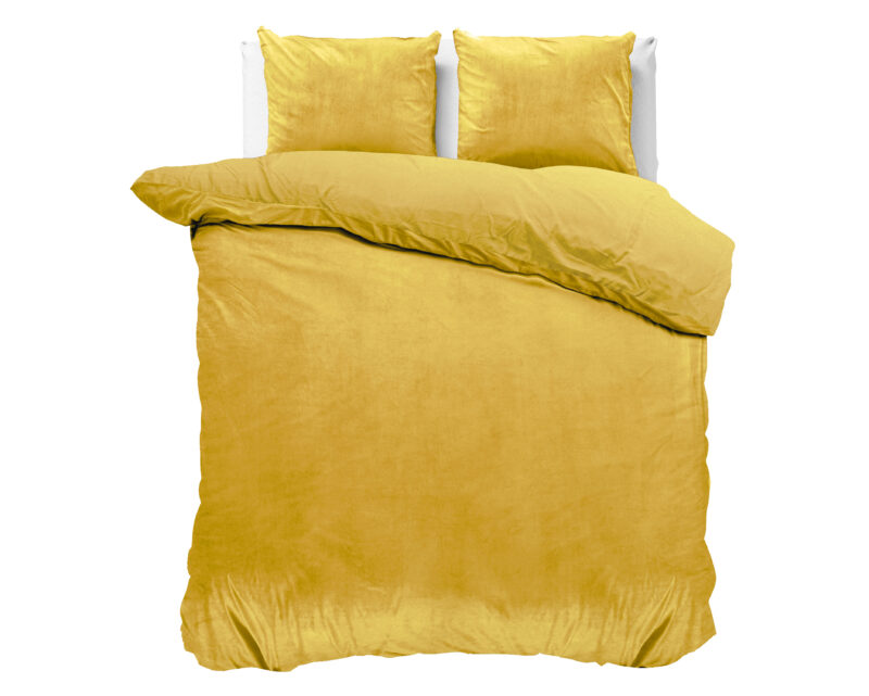 Sleeptime Velvet Uni Dekbedovertrek Goud 200 x 220 cm