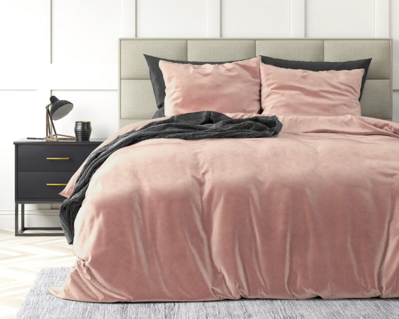 Velvet Uni Dekbedovertrek Roze 140 x 220 Sleeptime