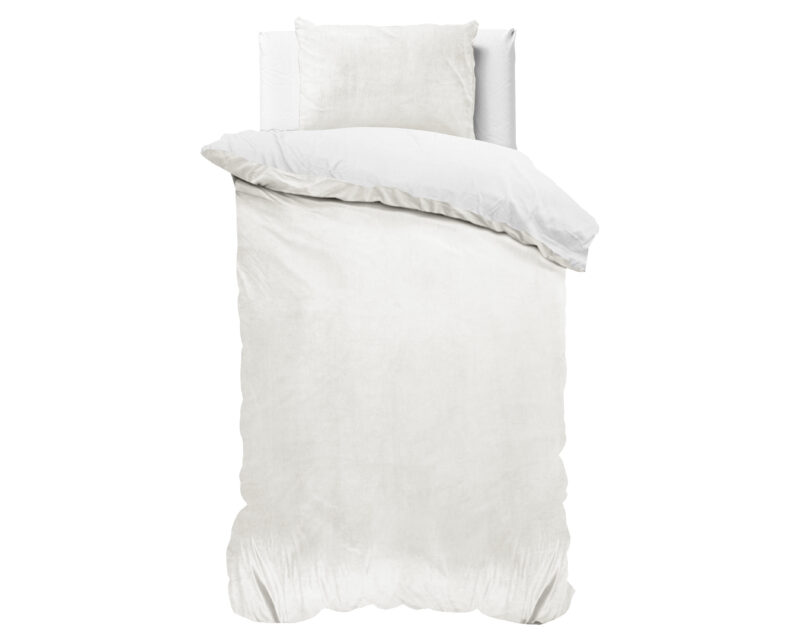 Sleeptime Velvet Uni Dekbedovertrek Wit 140 x 220 cm