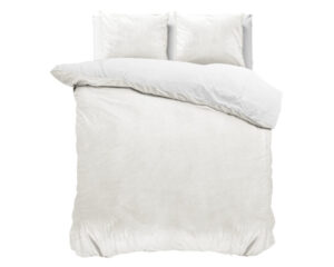 Sleeptime Velvet Uni Dekbedovertrek Wit 240 x 220