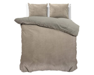 Sleeptime Velvet uni Taupe/Grijs 200 x 200/220