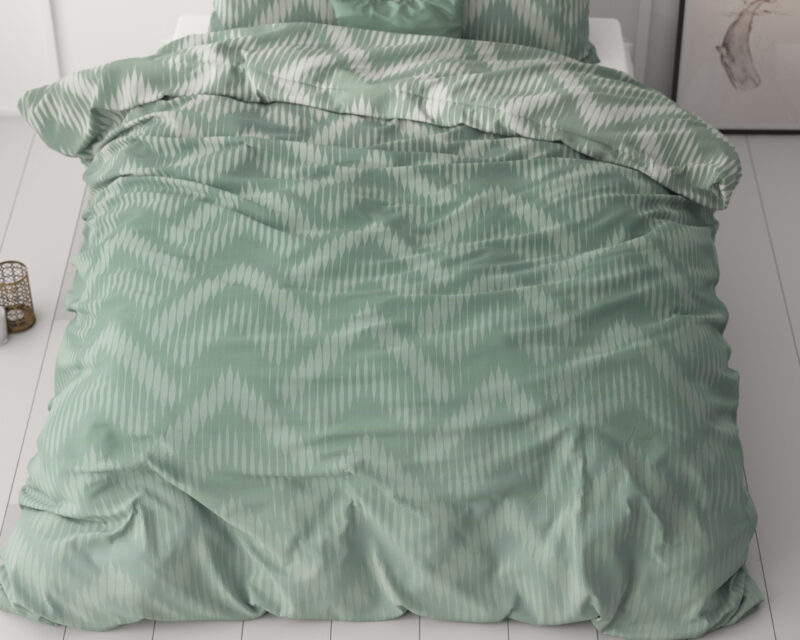 Wavey Shades Groen - Sleeptime bed 140 x 220 cm van Microvezel