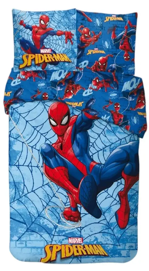Spiderman dekbedovertrek blauw 140 x 200 cm - Blauw - 140 x 200 cm - 100% katoen